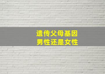 遗传父母基因 男性还是女性